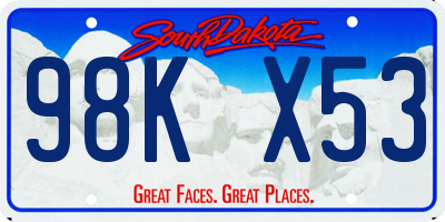 SD license plate 98KX53