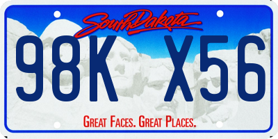 SD license plate 98KX56