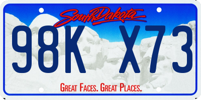 SD license plate 98KX73