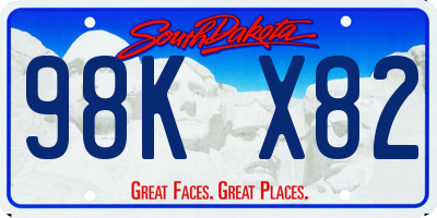 SD license plate 98KX82
