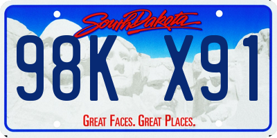 SD license plate 98KX91