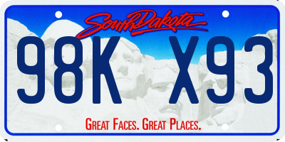 SD license plate 98KX93