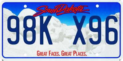 SD license plate 98KX96