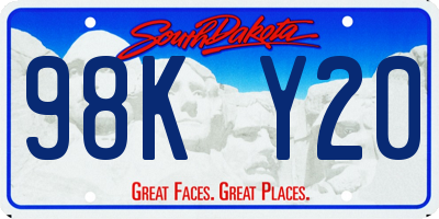 SD license plate 98KY20