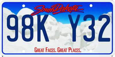 SD license plate 98KY32
