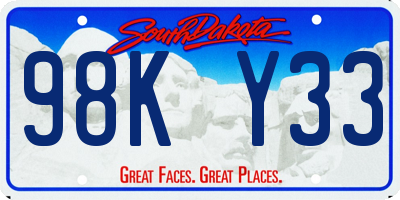 SD license plate 98KY33