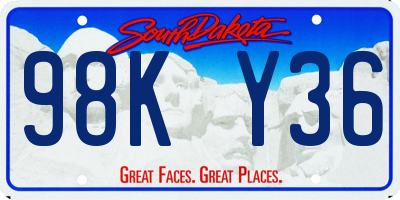SD license plate 98KY36