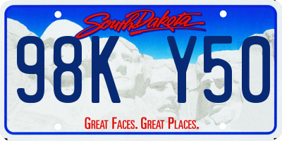 SD license plate 98KY50