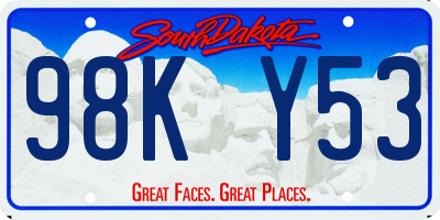 SD license plate 98KY53