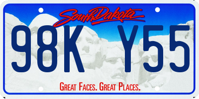 SD license plate 98KY55