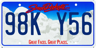SD license plate 98KY56