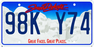 SD license plate 98KY74
