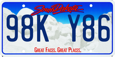 SD license plate 98KY86