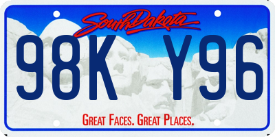 SD license plate 98KY96