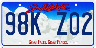 SD license plate 98KZ02