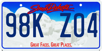 SD license plate 98KZ04