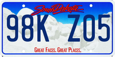 SD license plate 98KZ05