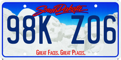 SD license plate 98KZ06
