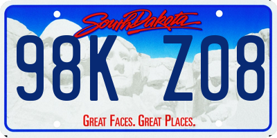 SD license plate 98KZ08