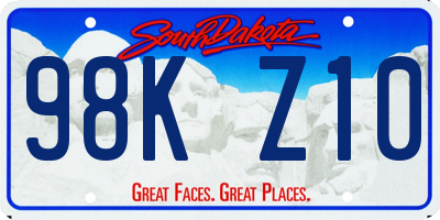 SD license plate 98KZ10