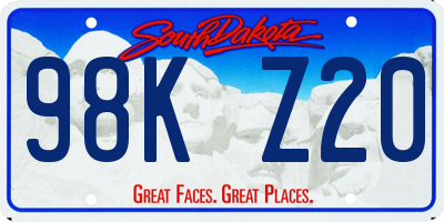 SD license plate 98KZ20