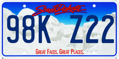 SD license plate 98KZ22