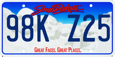 SD license plate 98KZ25