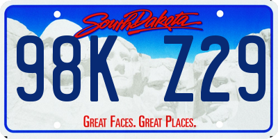 SD license plate 98KZ29