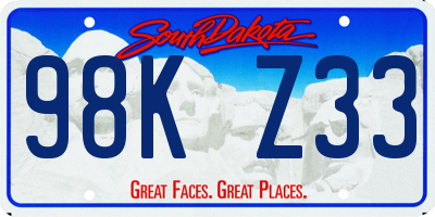SD license plate 98KZ33