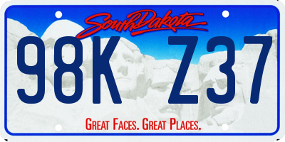 SD license plate 98KZ37