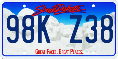 SD license plate 98KZ38
