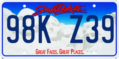 SD license plate 98KZ39