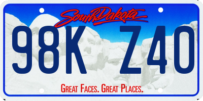 SD license plate 98KZ40