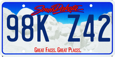 SD license plate 98KZ42