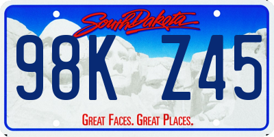 SD license plate 98KZ45