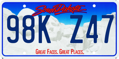 SD license plate 98KZ47