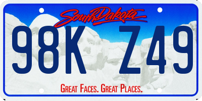 SD license plate 98KZ49