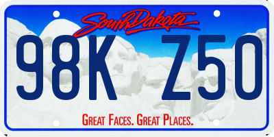 SD license plate 98KZ50