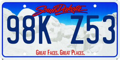 SD license plate 98KZ53