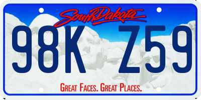 SD license plate 98KZ59