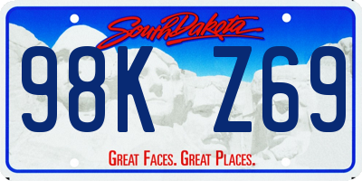 SD license plate 98KZ69