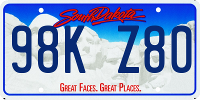SD license plate 98KZ80