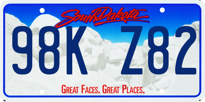 SD license plate 98KZ82