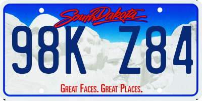 SD license plate 98KZ84