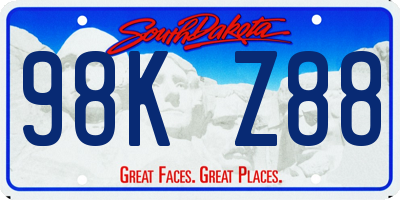 SD license plate 98KZ88