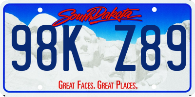 SD license plate 98KZ89