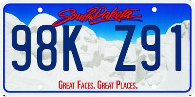 SD license plate 98KZ91