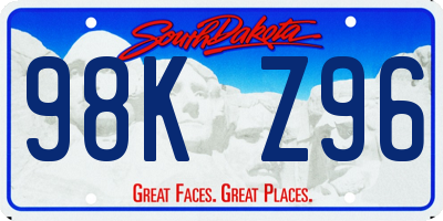 SD license plate 98KZ96