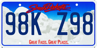 SD license plate 98KZ98