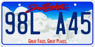 SD license plate 98LA45